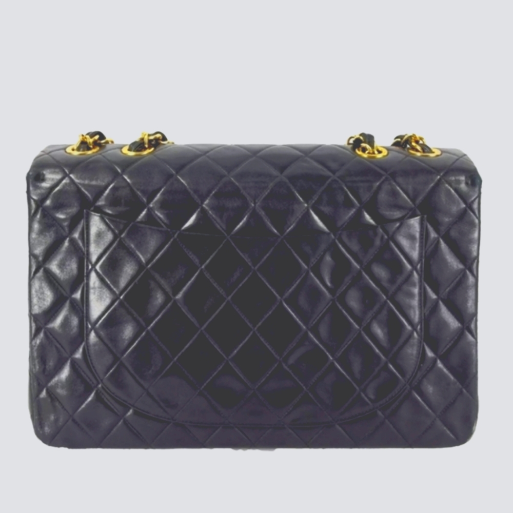 💯🔥Authentic🔥 XL CHANEL  Black Quilted Lambskin - Picture 2 of 6